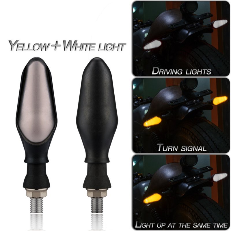 1 Pair Motorcycle Parts Dual-color Led Turn Signal Lights For Motorcycle Yellow + white light