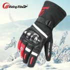 1 Pair Motorcycle Riding Gloves Waterproof Thickened Winter Full Finger Gloves