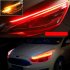 1 Pair Motorcycle Strip Light LED Daytime Running Light Sequential Flow Duotone Pink light   streamer yellow 30cm