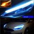 1 Pair Motorcycle Strip Light LED Daytime Running Light Sequential Flow Duotone Blue   Streamer Yellow 45cm