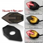 1 Pair Motorcycle  Turn  Signal Motorcycle Accessories Arrow-shaped Dual-color Light-guided Led Side Turn Signal Lights Yellow+red light