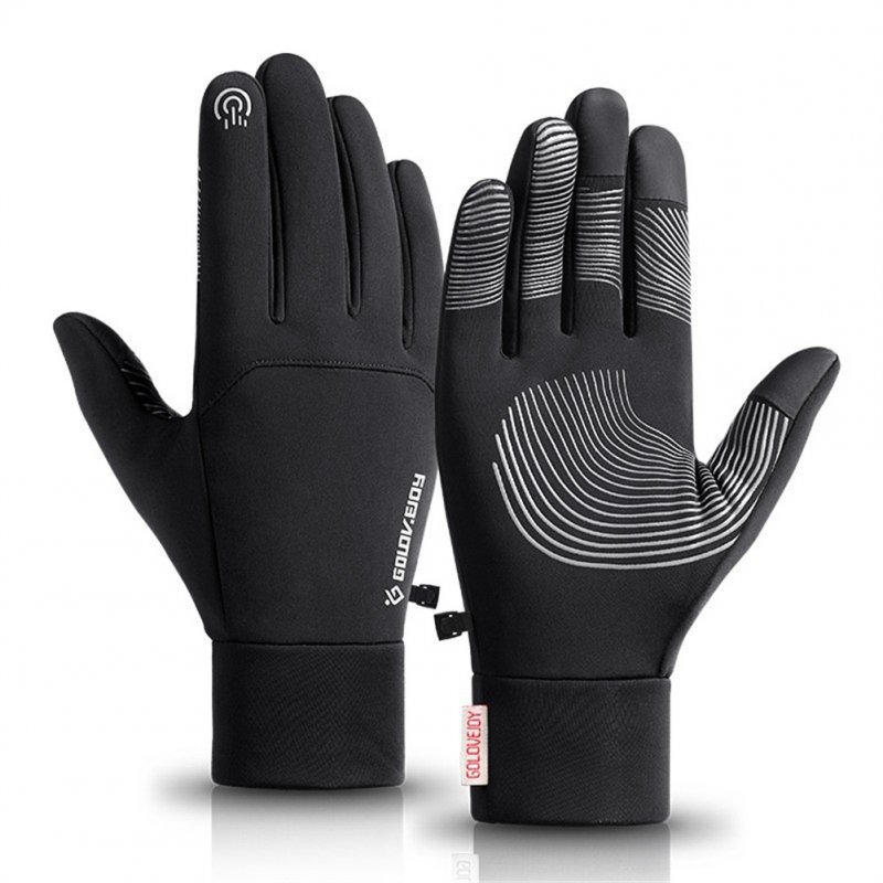 1 Pair Of Winter Warm  Gloves Touch Screen Non-slip Gloves for Outdoor Hiking Cycling Black M