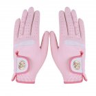 1 Pair Of Women s Golf  Gloves Microfiber Cloth Sunscreen Breathable Wear resistant Washable Golf Gloves Pink 21 yards