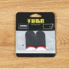1 Pair Super Thin Gaming Finger Sleeve Breathable Fingertips For Pubg Mobile Games Touch Screen Black and red 1 pair