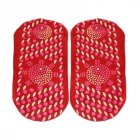 1 Pair Tourmaline  Socks Cotton Self-heat Therapy Socks Magnetic Therapy Massage Foot Health Socks Red