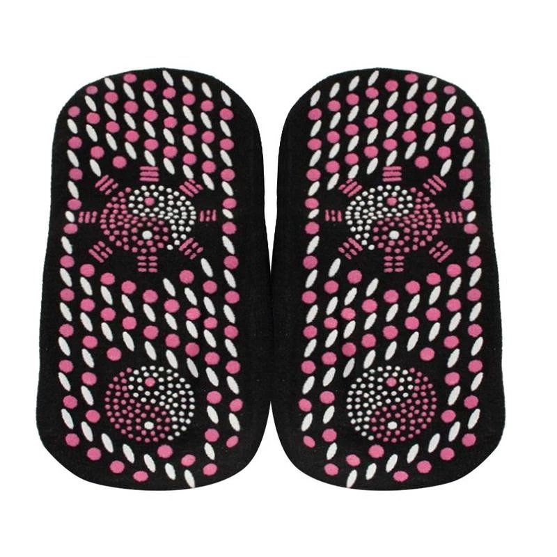1 Pair Tourmaline  Socks Cotton Self-heat Therapy Socks Magnetic Therapy Massage Foot Health Socks Black