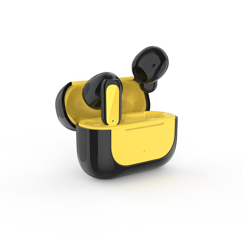 1 Pair True Wireless Stereo Semi-in-ear Bluetooth Headset Fashion Tws Earphone Fone Bluetooth Earbuds Amber yellow