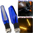 1 Pair Turn Signals Motorcycle Accessories Modification Universal Flat shaped 12 Led Turn Signal Lights Blue shell yellow light