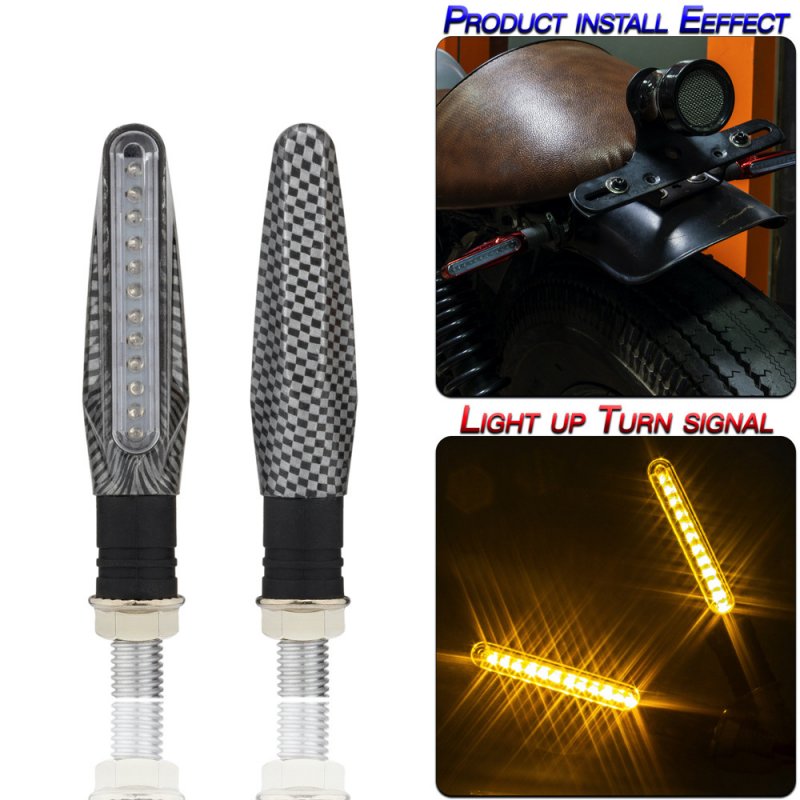1 Pair Turn Signals Motorcycle Accessories Modification Universal Flat-shaped 12 Led Turn Signal Lights Serpentine shell/yellow light