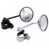 1 Pair Universal 8mm Stainless Steel Motorcycle Back View Mirror Classic Retro Vintage Round Rearview Mirror black