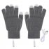 1 Pair Usb Heated Gloves Electric Heating Warming Touch screen Gloves Windproof For Outdoor Cycling Driving black