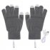 1 Pair Usb Heated Gloves Electric Heating Warming Touch screen Gloves Windproof For Outdoor Cycling Driving grey