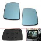 1 Pair Wing Mirror Glass Blue Tinted Glass Compatible For X5 E53 1999-2006 3.0i