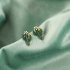 1 Pair Women Ear Studs Cactus Earrings Simple Alloy Plant Eardrop Jewelry green