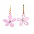 1 Pair Women Earrings Asymmetry Floral Daisy Fresh Alloy Eardrop Jewelry Pink