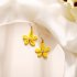 1 Pair Women Earrings Asymmetry Floral Daisy Fresh Alloy Eardrop Jewelry yellow