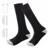 1 Pair Women Men Electric Heated Socks Pure Cotton Sports Foldable Rechargeable Winter Warm Ski Long Socks Black   2200 Battery