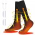 1 Pair Women Men Electric Heated Socks Pure Cotton Sports Foldable Rechargeable Winter Warm Ski Long Socks Black dark grey 2200 battery
