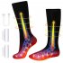 1 Pair Women Men Electric Heated Socks Pure Cotton Sports Foldable Rechargeable Winter Warm Ski Long Socks Black dark grey 2200 battery