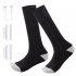 1 Pair Women Men Electric Heated Socks Pure Cotton Sports Foldable Rechargeable Winter Warm Ski Long Socks Black dark grey 2200 battery