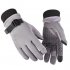 1 Pair of Warm Gloves Autumn and Winter Skiing Outdoor Cycling Non slip Waterproof and Rainproof Fleece Gloves gray Female models  suitable for palm circumferen