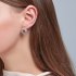 1 Pair of Women s Earrings S925 Silver Needle Geometric Stitching Double V shaped Diamond mounted Earrings 01 beige