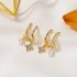 1 Pair of Women s Earrings Golden Pearl Star U shaped Ear Studs Golden