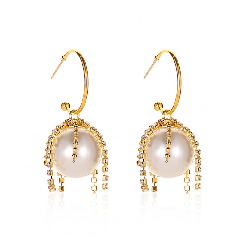 1 Pair of  Women's  Earrings  Alloy  Pearl  Geometry  Tassel  Earrings Golden
