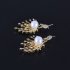 1 Pair of Women s Earrings Retro Style Exaggerated Firework shape Earrings Golden