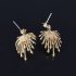 1 Pair of Women s Earrings Retro Style Exaggerated Firework shape Earrings Golden