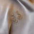 1 Pair of Women s Earrings  Full diamond Butterfly shape Opal Earrings Golden