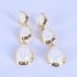 1 Pair of Women s Earrings Drop shape Tassel Resin Sequin Earrings Golden