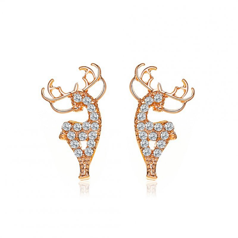 1  Pair of  Women's  Earrings  Alloy  Christmas Deer-shape  Earrings Golden