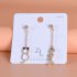 1 Pair of Women s Earrings s925 Silver Needle Animal and Fish Bone Shape Asymmetric Earrings Golden