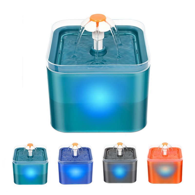 1 Plastic New Translucent Macaron Color Silent Pet Water Dispenser gray_Sundial