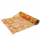 1 Roll Table Runner Reusable Cuttable Metallic Decorations Glitter Foil Runners For Wedding Christmas Thanksgiving Anniversary Birthday Party orange gold