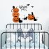1 Set 45 60cm Bat Pumpkin Halloween Wall Srickers for Living Room Bedroom Decoration 45 60cm
