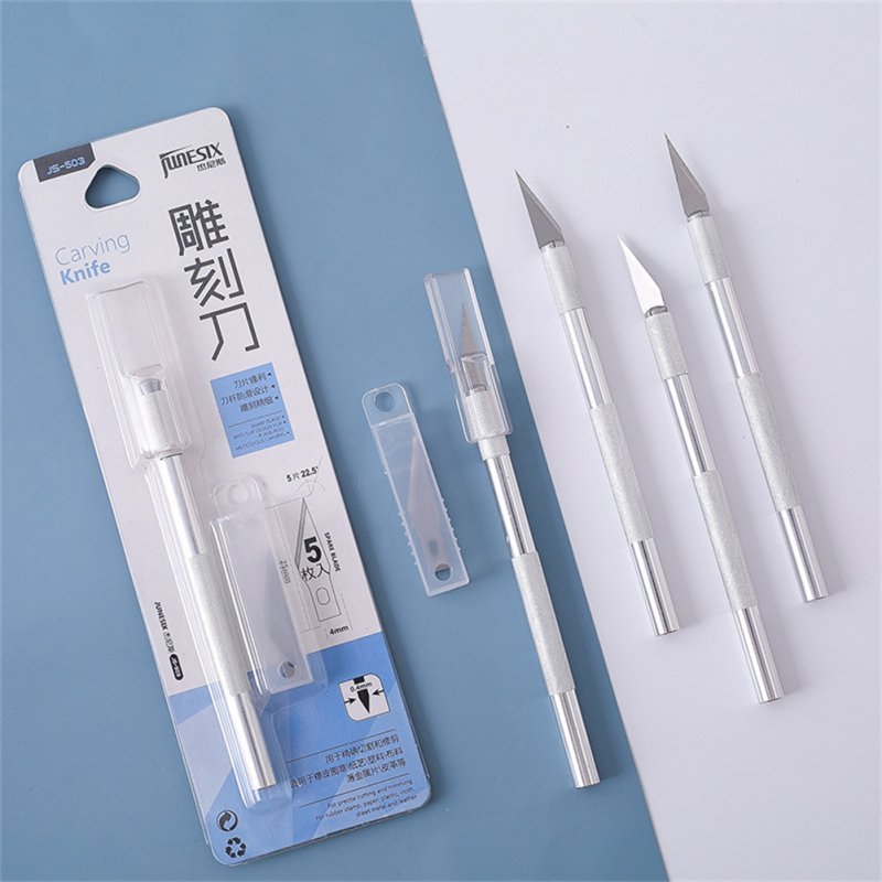 1 Set 5 Blades Metal  Carving  Cutter Stamp Special Engraving Cutter Hand Account Diy Photo Paper Cutter JS-503# Carving knife