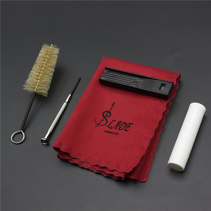 1 Set 5-in-1 Saxophone Screwdriver +Reed Case+Cleaning Cloth+Brush+Cork Grease Flute Clarinet Accessories Kit