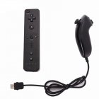 1 Set For WII Left and Right Handle Without Silicone No Hand Rope black