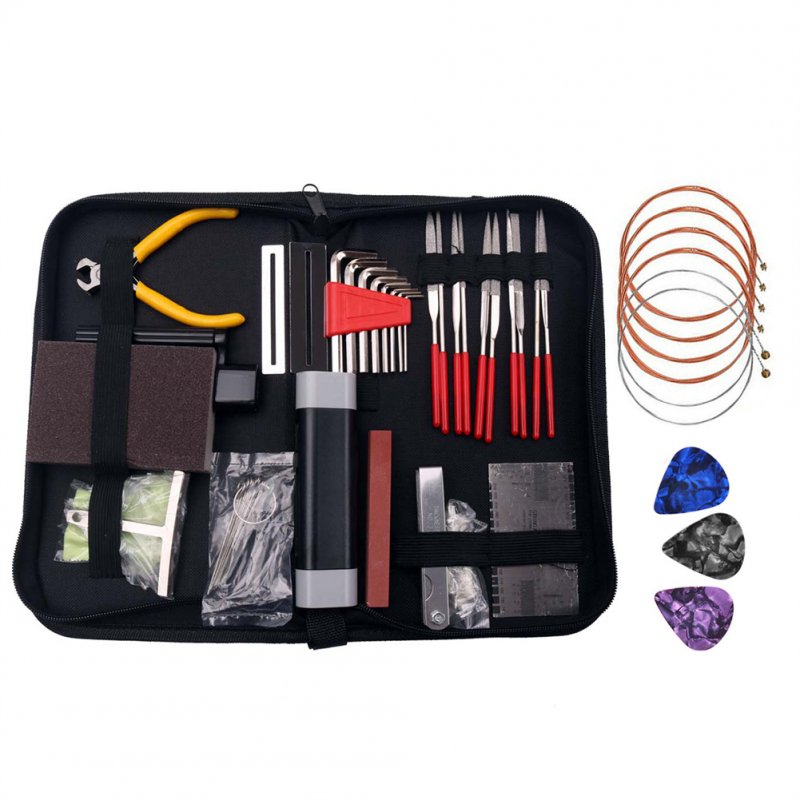 1 Set Guitar Maintence Tool Kit Set Tool Guitar Repair Care Tool Tool Kit set + 1 set of strings + 3 picks