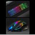 1 Set Mouse  Keyboard  Set Wired Colorful Backlit Usb Ergonomic Gaming 108 Keys Keyboard 3D Rollers Mouse Black suit