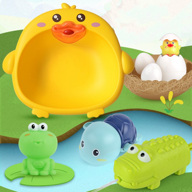 1 Set Of Children Toy Little Cute Duck Washbasin + Floating Toy + Pull-out Water Sprayer Water Toy Duckling washbasin