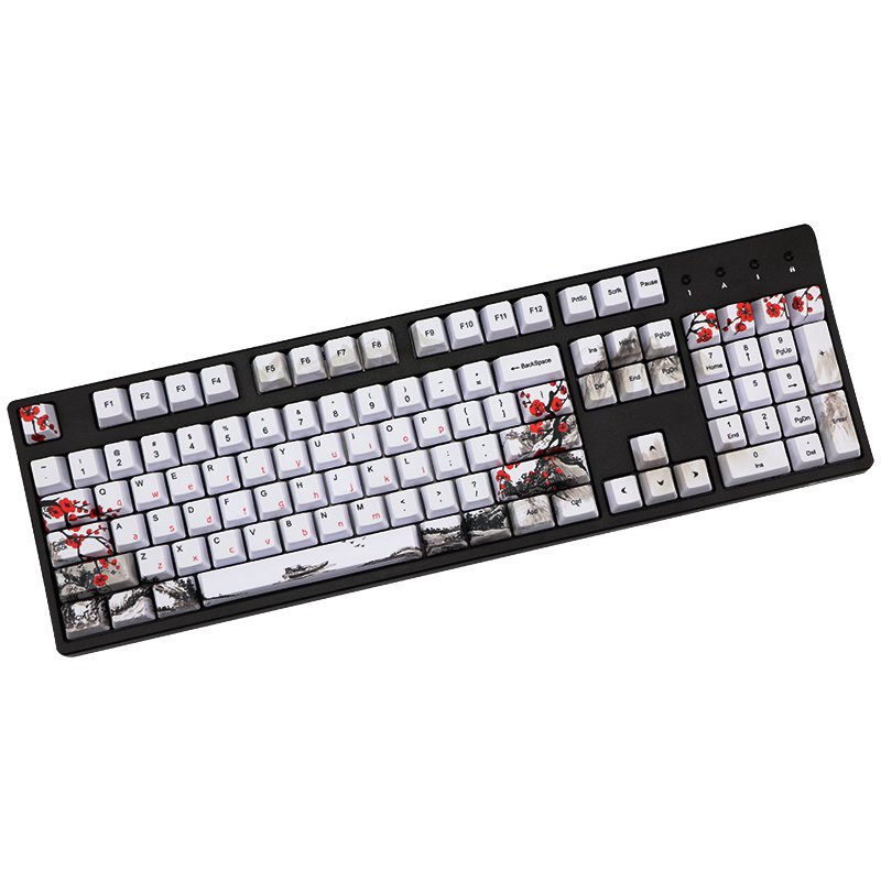 1 Set Of Keyboard Keycaps 109 Keys Printing Oem Height Five-sided Heat Rise Keycaps US