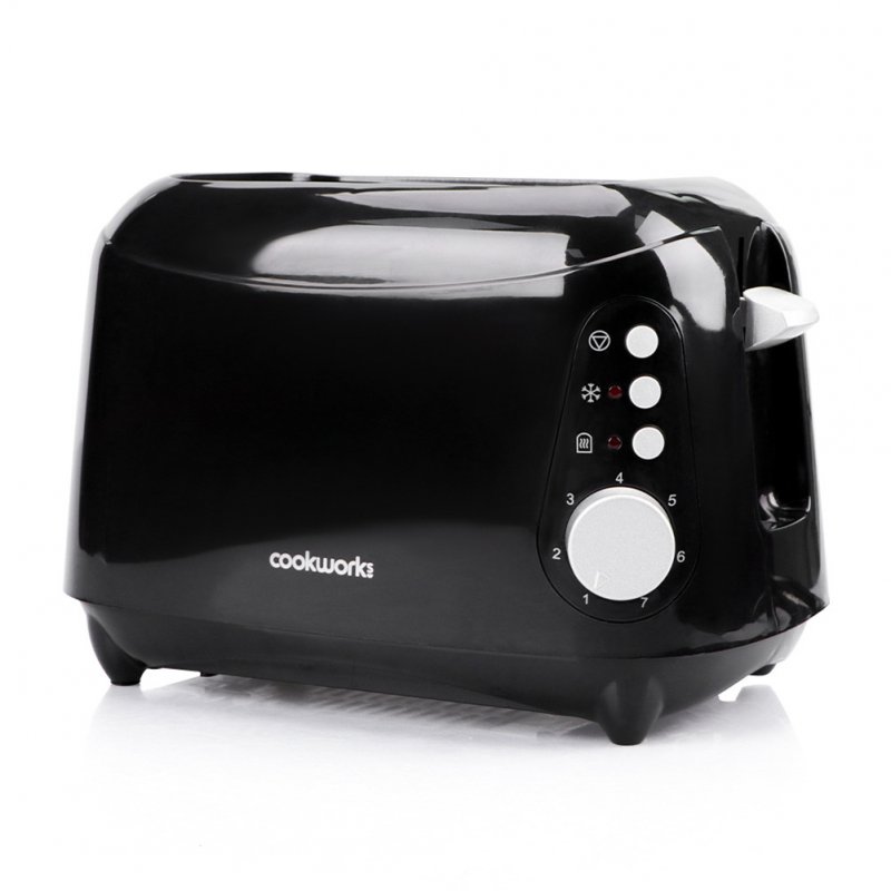 1 Set Of Smart Led Display Toasters 2 Slice Breakfast Toasters With Extra Wide Slot (uk Plug) black