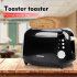 1 Set Of Smart Led Display Toasters 2 Slice Breakfast Toasters With Extra Wide Slot  uk Plug  black