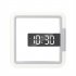 1 Set Square  Rgb  Clock Multifunctional Creative Home Thermometer Digital Alarm Clock Led Mirror Hollow Wall Clock White