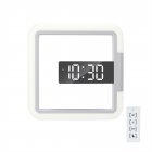 1 Set Square  Rgb  Clock Multifunctional Creative Home Thermometer Digital Alarm Clock Led Mirror Hollow Wall Clock White