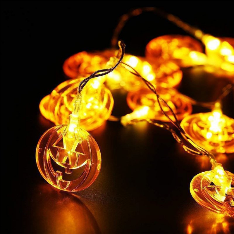 1 String Pumpkin  Lamp  String For Halloween Thanksgiving Decoration Light Strip Flat pumpkin_1.5m 10 lights-always on