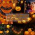 1 String Pumpkin  Lamp  String For Halloween Thanksgiving Decoration Light Strip Flat pumpkin 1 5m 10 lights always on